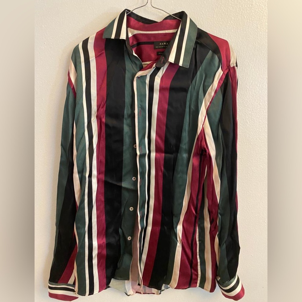 Satin long shirt from Zara